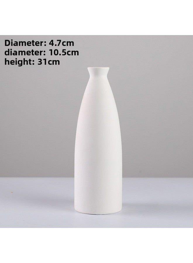 Beauenty Coloring Material Art Non-embryo Kindergarten Embryo White Vase Vase Water Extension Ceramic Gypsum Color Painting Parent-child-Color:68-8 White  - Image 1