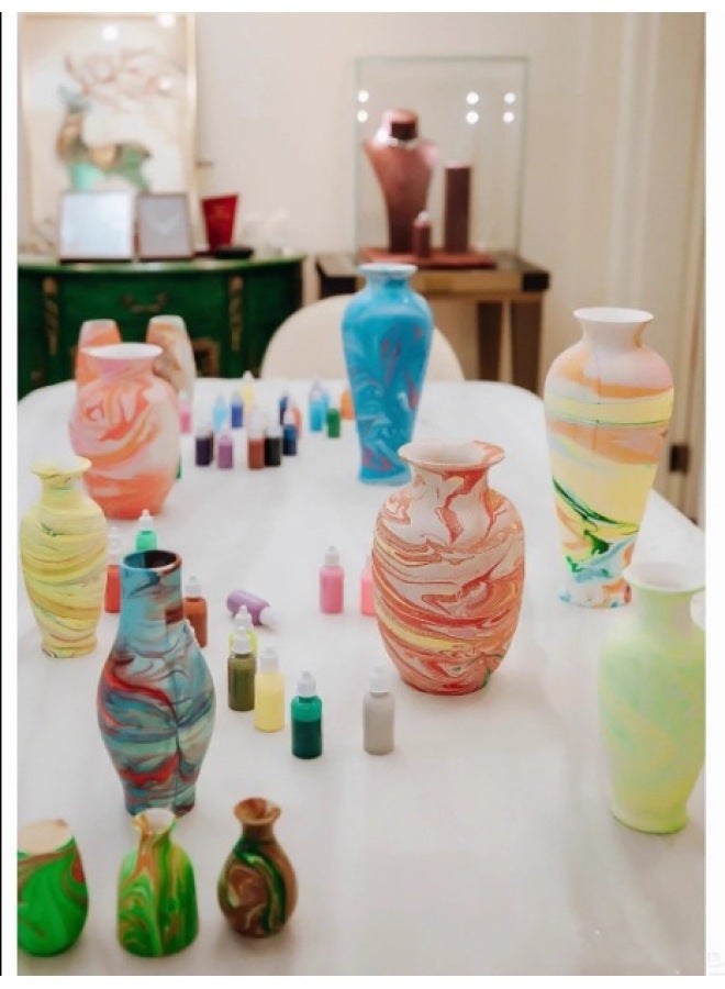Beauenty Coloring Material Art Non-embryo Kindergarten Embryo White Vase Vase Water Extension Ceramic Gypsum Color Painting Parent-child-Color:68-8 White  - Image 4