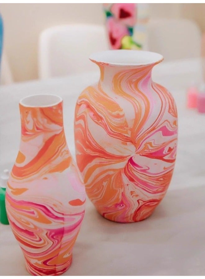 Beauenty Coloring Material Art Non-embryo Kindergarten Embryo White Vase Vase Water Extension Ceramic Gypsum Color Painting Parent-child-Color:68-8 White  - Image 5