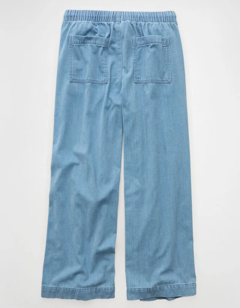 امريكان ايجل جينز مريح وواسع للغاية بقصة خصر منخفض من نسيج دريمي دريب