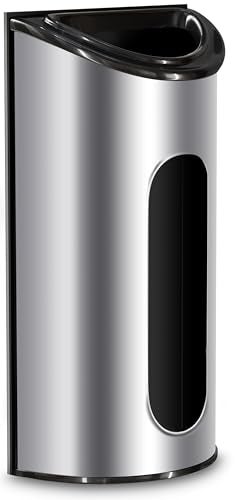 Utopia Kitchen Grocery Plastic Bag Holder and Dispenser Medium Easy Wall Mount Bag Saver Stainless Steel Silver