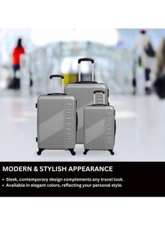 GIORDANO GIORDANO Logo Series Check-In Large Suitcase Silver, ABS Hard Shell Lightweight Durable 4 Wheels Luggage Trolley Bag 28" With Secure 3 Digit Number Lock.  - Image 2