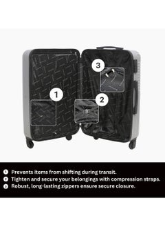 GIORDANO GIORDANO Logo Series Check-In Large Suitcase Silver, ABS Hard Shell Lightweight Durable 4 Wheels Luggage Trolley Bag 28" With Secure 3 Digit Number Lock.  - Image 5