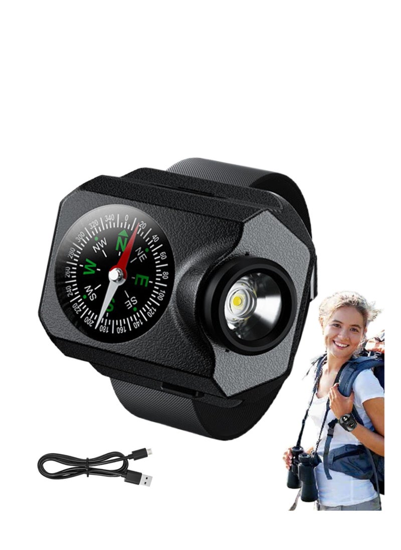 Generic Rechargeable Waterproof Wrist Flashlight for Running, Outdoor Activities, and Night Walking - Lightweight Hands-Free Flashlight Watch for Enhanced Visibility.  - Image 1