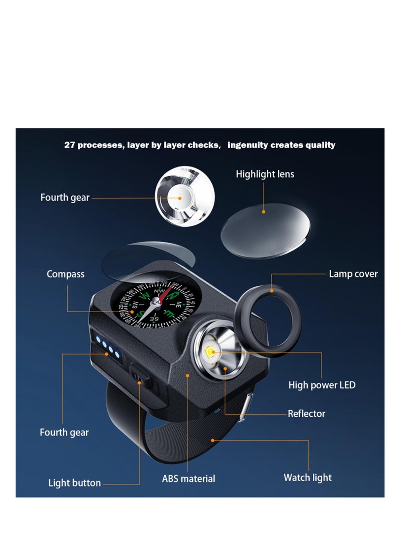 Generic Rechargeable Waterproof Wrist Flashlight for Running, Outdoor Activities, and Night Walking - Lightweight Hands-Free Flashlight Watch for Enhanced Visibility.  - Image 5
