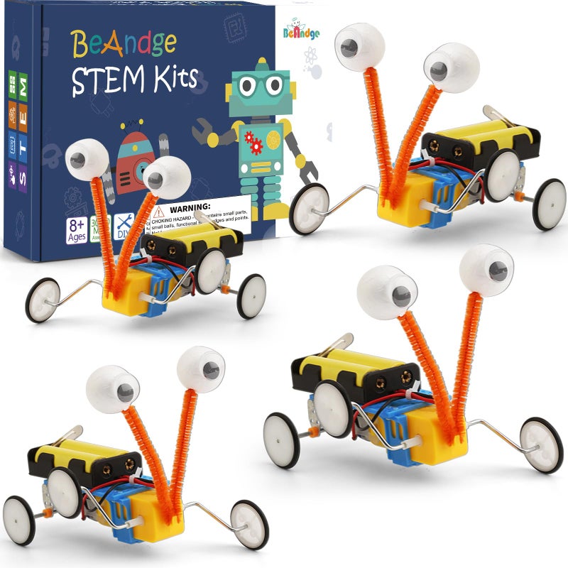 BeAndge 4 Set Bulk Robot Kits for Kids 812 STEM Crafts Robotics Science Projects STEM Toys for Boys Girls Electronics Building Craft Kit Classroom Activities 1st 2nd 3rd Grade 8 9 10 11 12 Year Old - Image 3