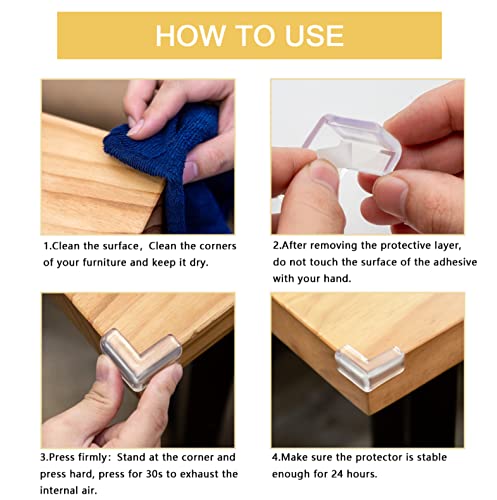 AIXMEET 8 pack Corner Protector for Baby, Clear Corner Protectors , Furniture Corner Guard & Edge Safety Bumpers , Baby Proof Bumper , Furniture & Table Edges Furniture & Sharp Corners Baby Proofing (L Shape) - Image 2