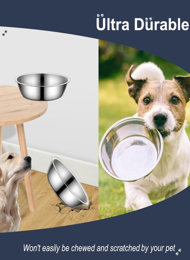 OWOKISO 3 Pack Stainless Steel Dog Bowls, Thickened Large Capacity Pet Food & Water Dishes for Small Medium Large Dogs, Dishwasher Safe (8.6 Inch) - Image 3