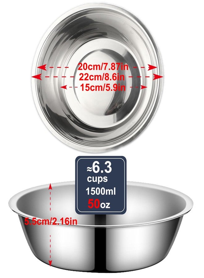 OWOKISO 3 Pack Stainless Steel Dog Bowls, Thickened Large Capacity Pet Food & Water Dishes for Small Medium Large Dogs, Dishwasher Safe (8.6 Inch) - Image 2