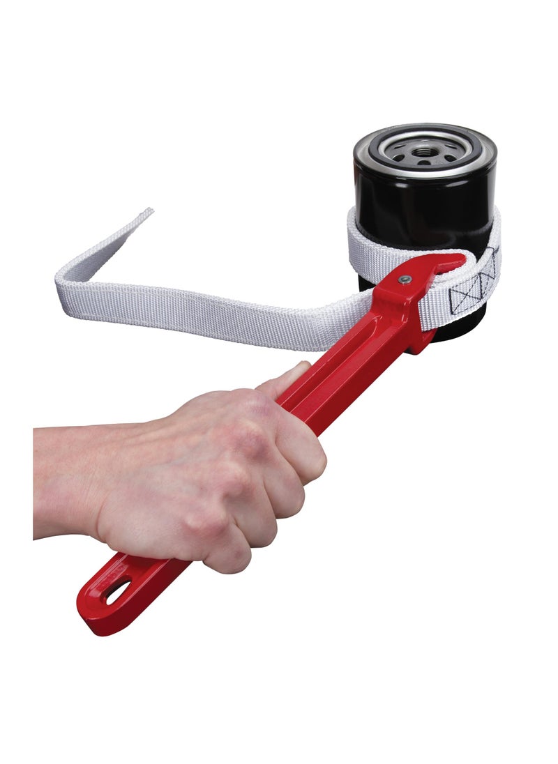 Performance Tool Performance Tool W2150 12-Inch Aluminum Strap Wrench with Double Thick Nylon Strap for Tightening or Loosening Pipes and Fittings up to 9-Inches  - Image 5