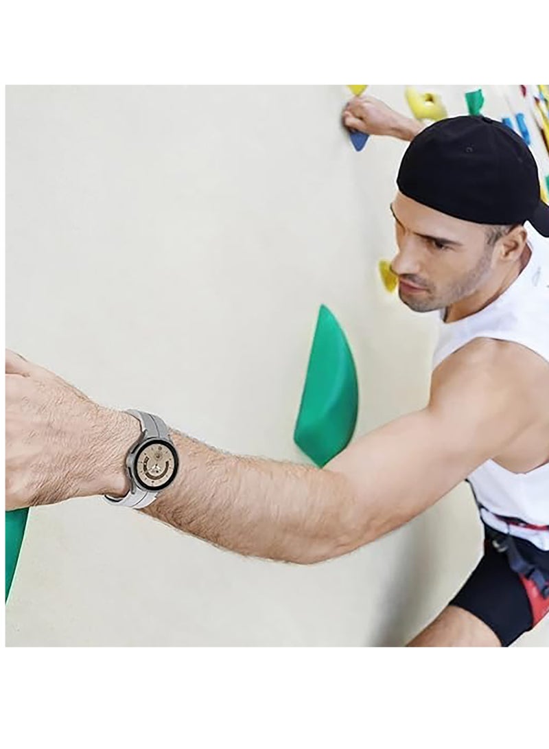 Magnetic Band for Samsung Galaxy Watch 6 Classic 47mm 43mm/5 Pro 45mm/Watch 7 FE 6 5 4 44mm 40mm/4 Classic 46mm 42mm,Silicone Strap for Samsung Watch 5 Pro 45mm,Grey - Image 3