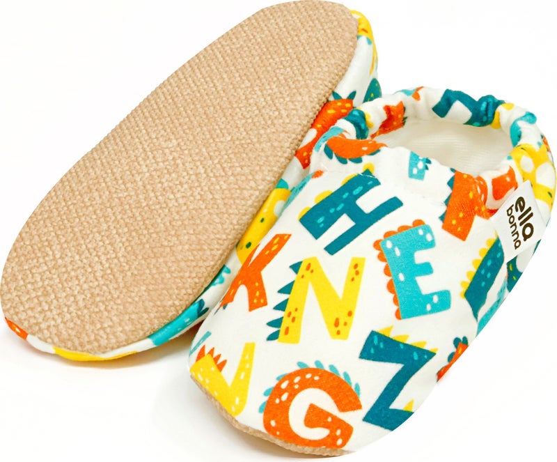 Ella Bonna Patterned Baby Booties, Non-Slip Sole, Home Nursery Shoes Slippers, Letters  - Image 2