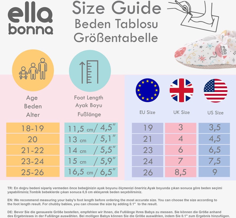 Ella Bonna Patterned Baby Booties, Non-Slip Sole, Home Nursery Shoes Slippers, Letters  - Image 5