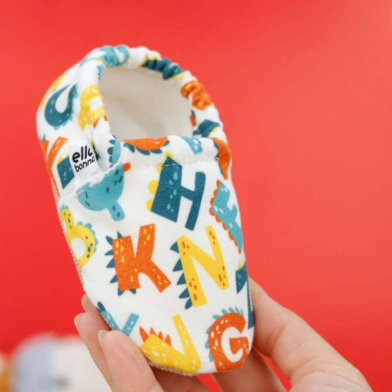 Ella Bonna Patterned Baby Booties, Non-Slip Sole, Home Nursery Shoes Slippers, Letters  - Image 4