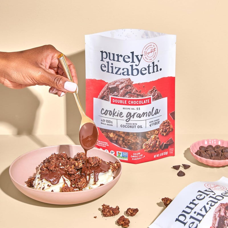 Purely Elizabeth Double Chocolate Cookie Granola - Gluten-Free, Non-GMO, 11oz Bag - Image 3