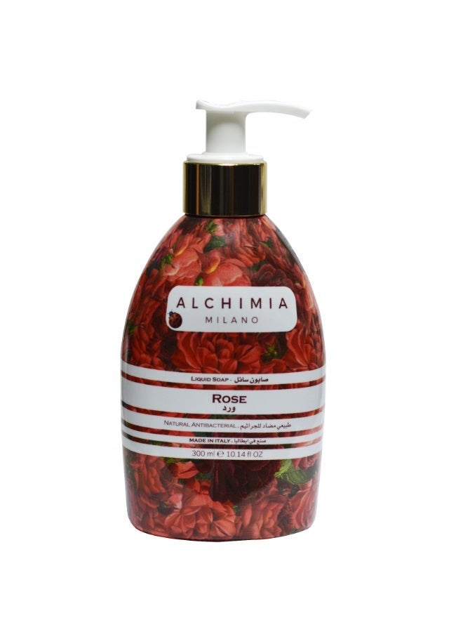 Alchimia Natural Antibacterial Liquid Soap Rose 300ML| Gentle Protection with Timeless Floral Freshness | Hand Wash | Germ Protection & Deep Cleansing | Moisturizing Formula - Image 1
