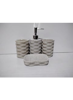 TOTO DEALS TOTO DEALS Premium Stone Design Bathroom Sanitary Sand Standard Bath Accessories Set of 4 Items  - Image 5
