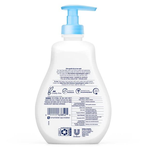 Dove, Baby Tear Free Shampoo, Rich Moisture - 13.5 Fl Oz / 400mL - Image 2
