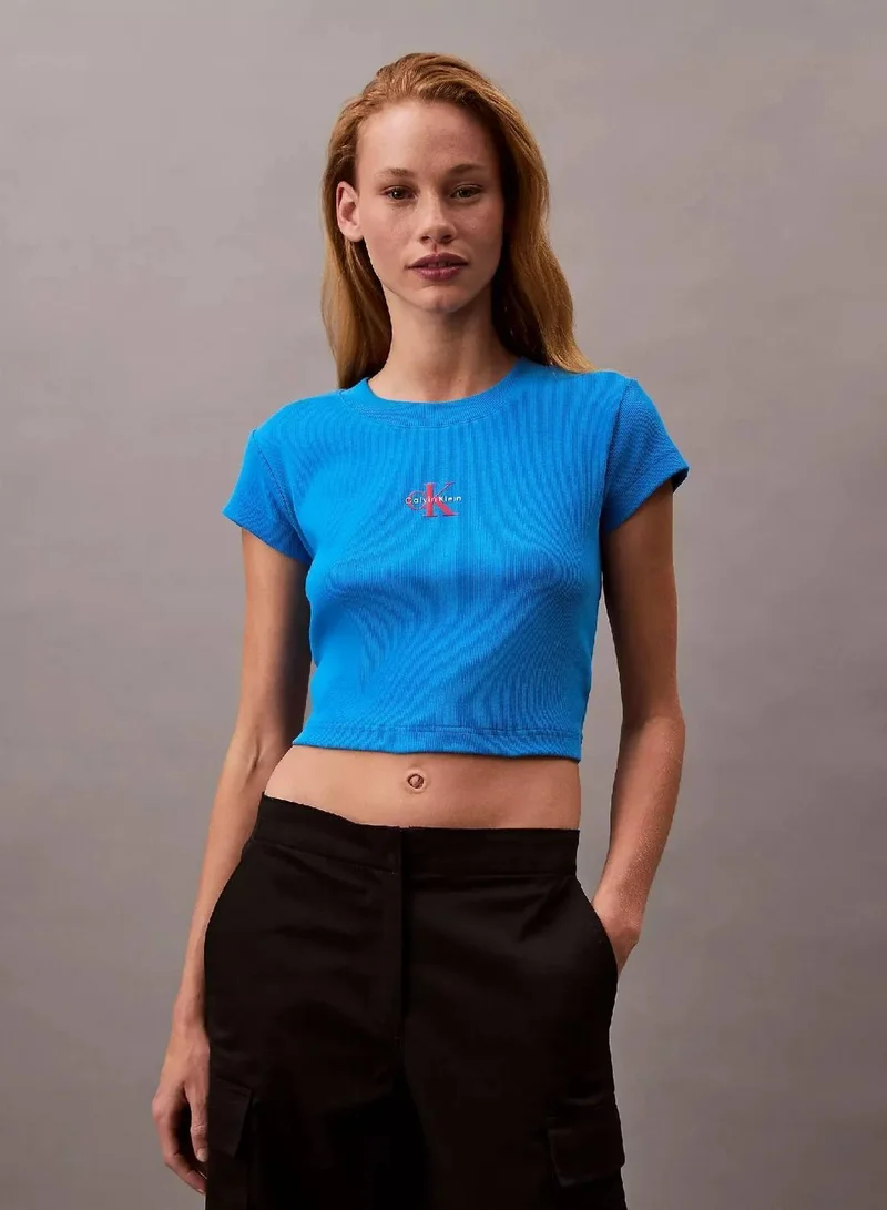 Slim Cropped Monogram T-Shirt