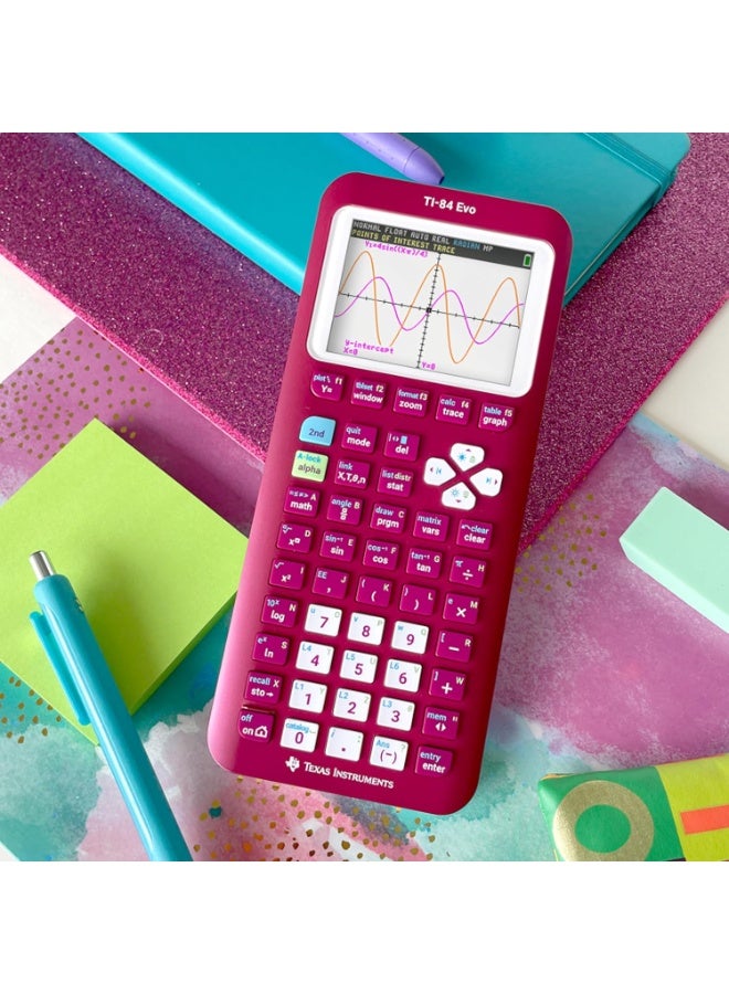 تاكساس إنسترومنتس آلة حاسبة بيانية من Texas Instruments: شاشة رئيسية بديهية تعتمد على الأيقونات، شحن عبر منفذ USB-C، دعم برمجة Python، أداء أسرع، ورسوم بيانية أكبر مقارنةً بطراز TI-84 Plus CE. - Image 2