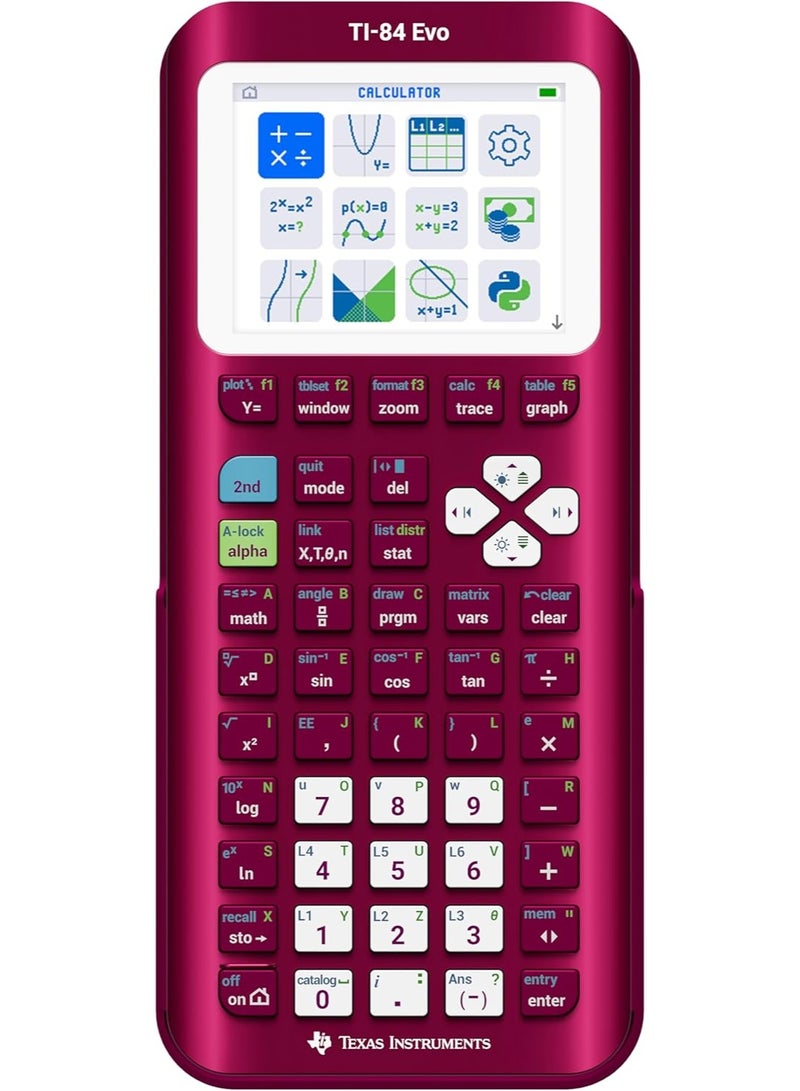 تاكساس إنسترومنتس آلة حاسبة بيانية من Texas Instruments: شاشة رئيسية بديهية تعتمد على الأيقونات، شحن عبر منفذ USB-C، دعم برمجة Python، أداء أسرع، ورسوم بيانية أكبر مقارنةً بطراز TI-84 Plus CE. - Image 1
