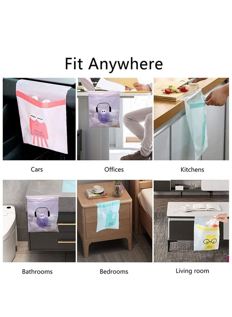 Trash Bag Eco friendly portable reusable Easy Stick-On Disposable Leak Proof Self-Adhesive Waterproof Sealable Suitable for Cars Kitchens Bedrooms Study Rooms Travel Camping Office 60pcs - Image 3