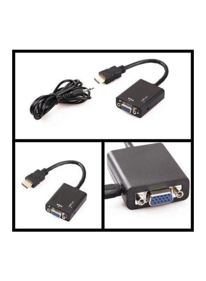 NIBEMINENT 1080P HDMI Male To VGA Female HD Video Converter Cable Adapter For PC Black - Image 2