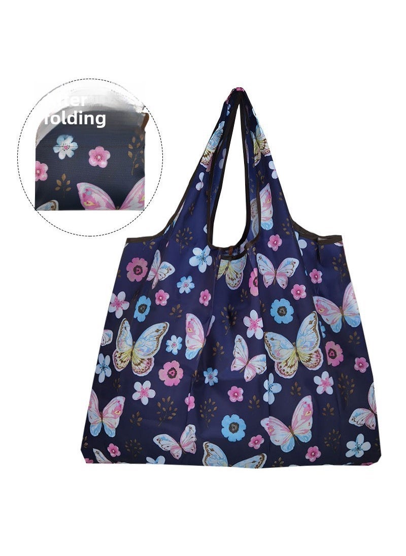 Generic 1 x 5 pcs Foldable Eco-Friendly Large Oxford Shopping Tote Butterfly 