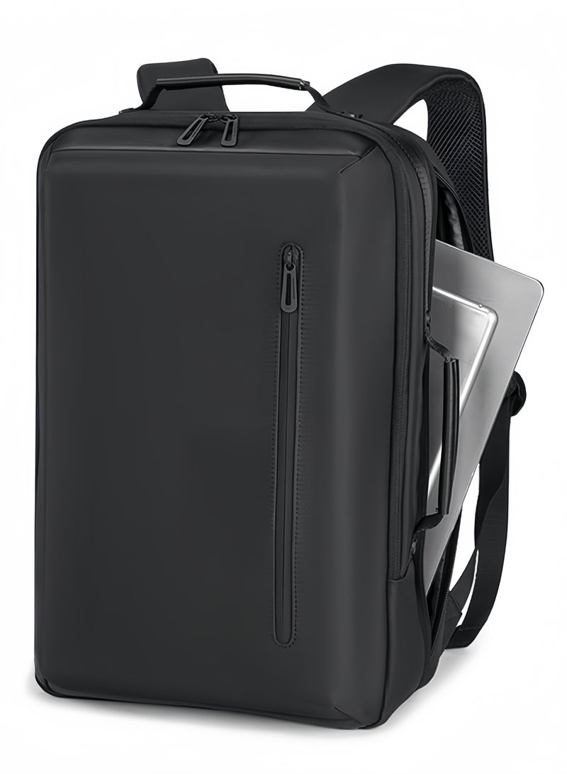 التمريض الجوي حقيبة ظهر لابتوب مقاومة للماء 15.6 بوصة مع منفذ شحن USB - حقيبة سفر للأعمال نحيفة تفتح بزاوية 180 درجة وجيب مضاد للسرقة - حقيبة نهارية مقاومة للاهتراء سعة 23 لتر للرجال (أسود) - Image 5