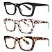 REAVEE Oprah Style Reading Glasses for Women Blue Light Blocking Computer Fashion Readers with Spring Hinge and Glasses Pouch 05 - Image 1