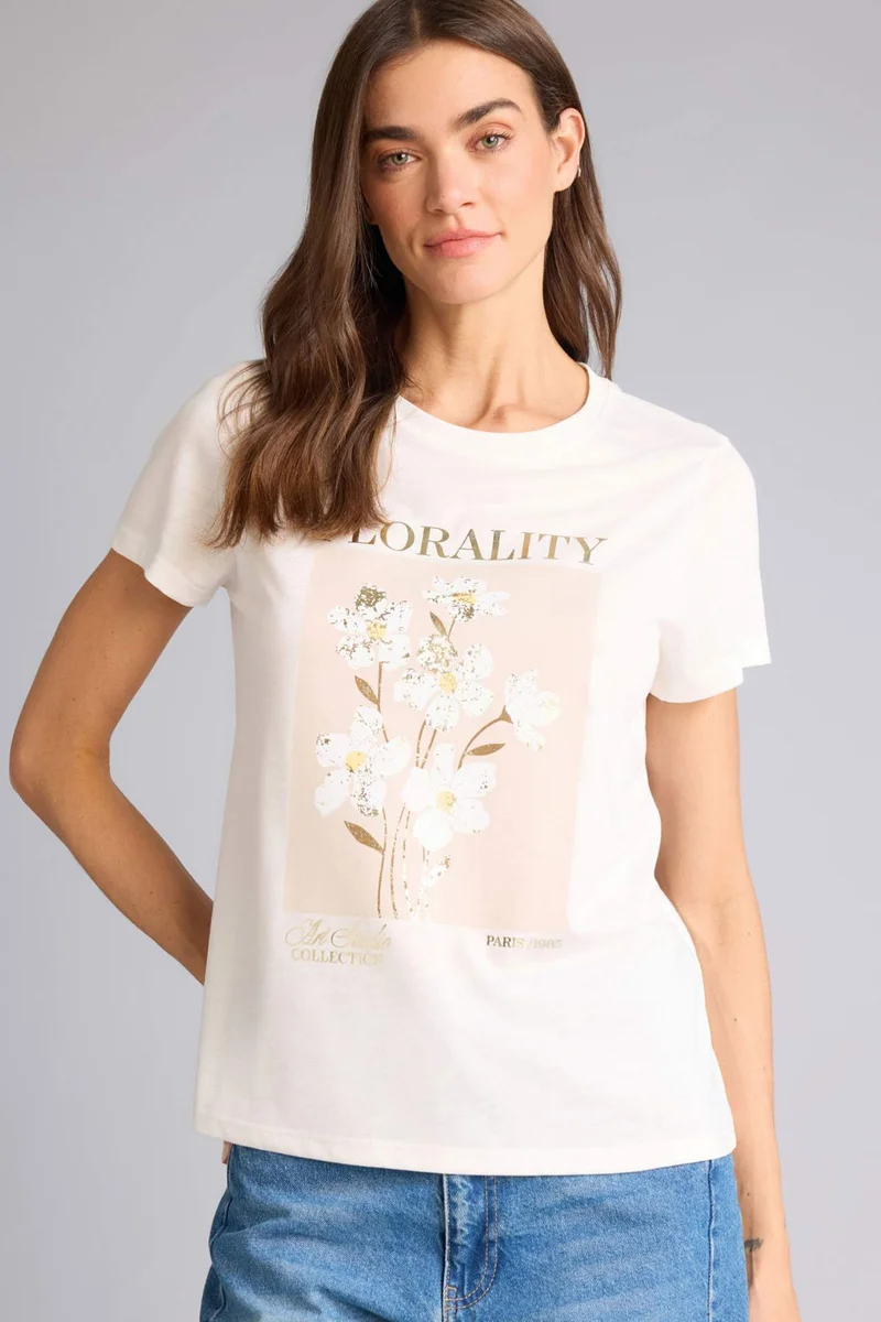 ديفاكتو Regular Fit Printed Crew Neck Short Sleeves T-shirt