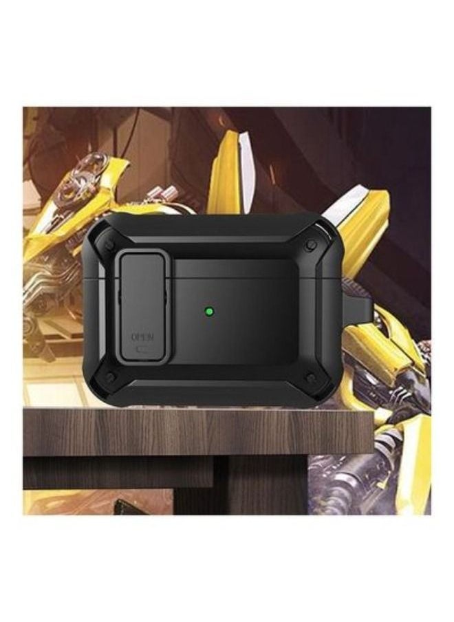 ACLIX Airpods 3 Case Armor Upgraded [Secure Lock], Heavy Duty Protection Shockproof Full-Body Hard Shell Protective Cover Case Skin with Keychain for AirPod Pro 3Black [Front LED Visible]  - Image 1