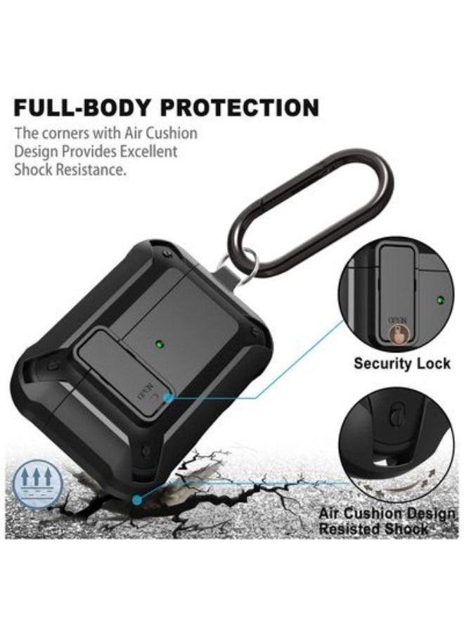 ACLIX Airpods 3 Case Armor Upgraded [Secure Lock], Heavy Duty Protection Shockproof Full-Body Hard Shell Protective Cover Case Skin with Keychain for AirPod Pro 3Black [Front LED Visible]  - Image 3