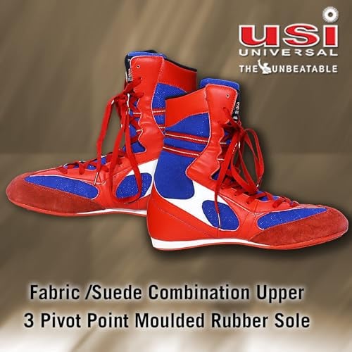 USI Nylon/Suede Red and Blue Boxing Boots -7 - Image 2