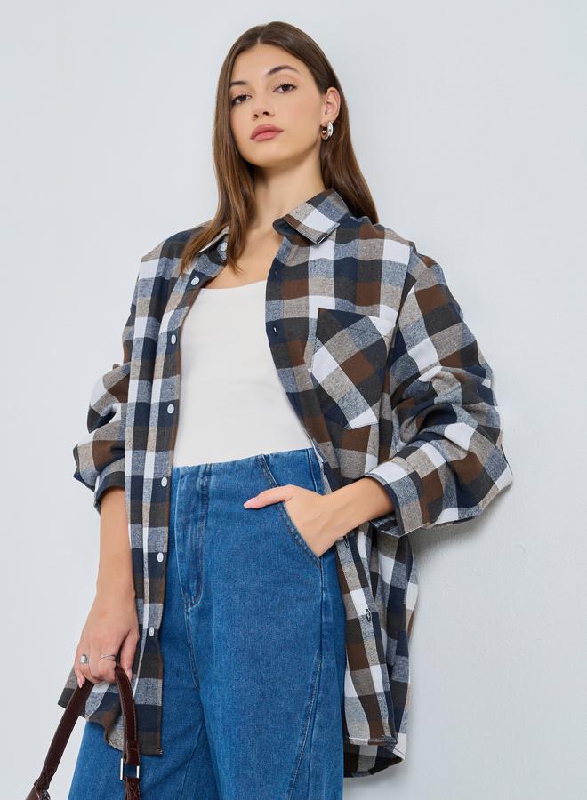 Styli Women Checked Long Sleeve Shirt - Image 1