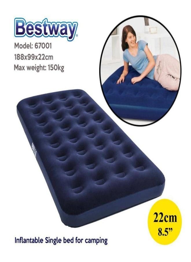 Bestway Inflatable Air Mattress - Velvet Single Size Air Bed, Comfortable and Perfect for Camping and Home Use - 188cm x 99cm x 22cm  - Image 2