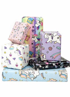Y&D Wrapping Paper Sheet Different Designs Recyclable for All Occasion Gift Wrapper Birthday Valentine's Day Party Decor Baby Shower Holiday Wedding Adorable Design (Unicorn)  - Image 4