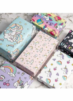 Y&D Wrapping Paper Sheet Different Designs Recyclable for All Occasion Gift Wrapper Birthday Valentine's Day Party Decor Baby Shower Holiday Wedding Adorable Design (Unicorn)  - Image 2