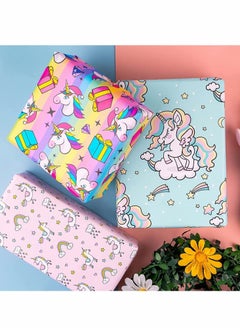 Y&D Wrapping Paper Sheet Different Designs Recyclable for All Occasion Gift Wrapper Birthday Valentine's Day Party Decor Baby Shower Holiday Wedding Adorable Design (Unicorn)  - Image 5