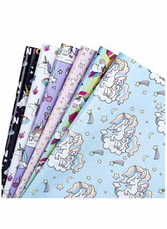 Y&D Wrapping Paper Sheet Different Designs Recyclable for All Occasion Gift Wrapper Birthday Valentine's Day Party Decor Baby Shower Holiday Wedding Adorable Design (Unicorn)  - Image 1