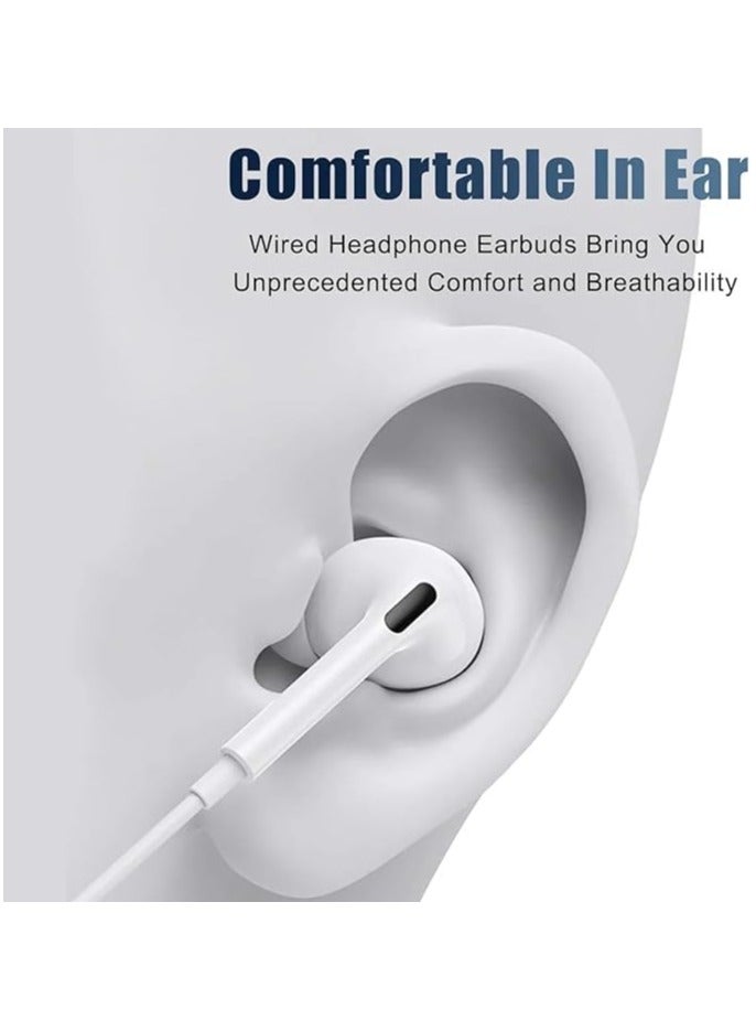 USB C Headphones in-Ear Type C Headphones Wired Earphones with Mic HiFi Stereo Noise Cancelling Wired Earbuds Volume Control USB Type C Headphones for iPhone 15/15 Plus/Samsung S24 Ultra/S23/S21 - Image 2