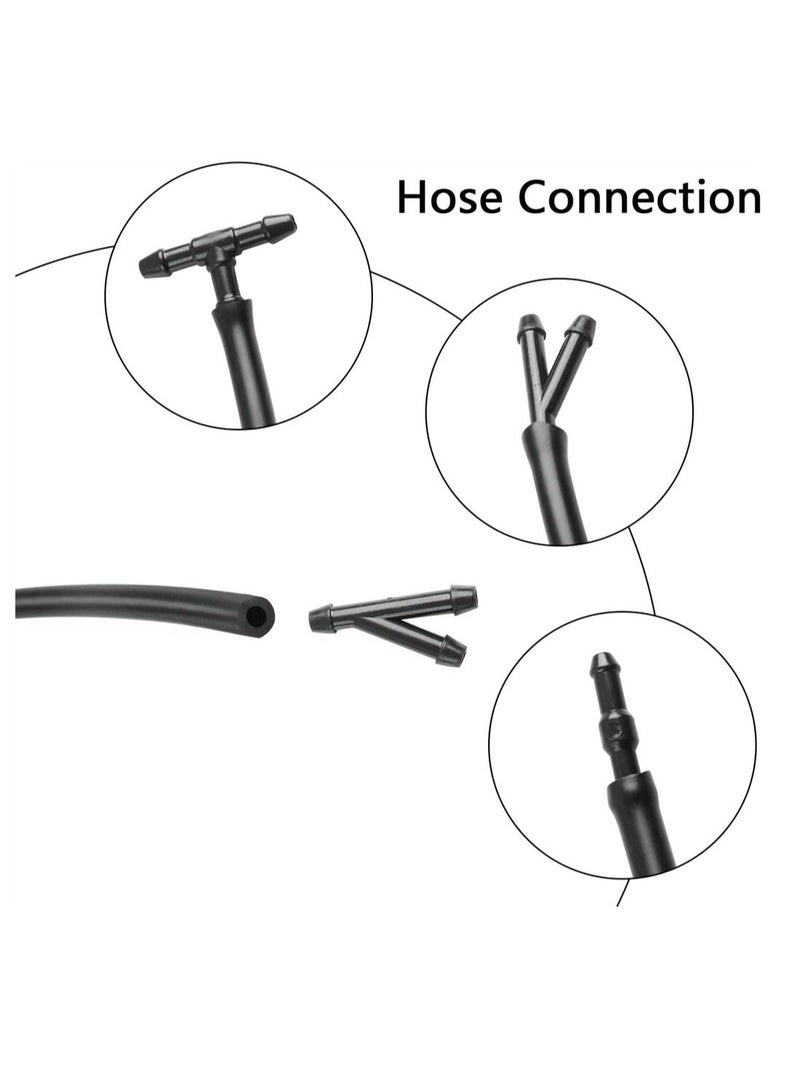 Generic Windshield Washer Nozzles Replacement Kit for Chrysler Dodge Ram Windshield Washer Nozzle Hose Kit with 157-Inch Windshield Fluid Hose 2 Sprayer Nozzels with Gaskets 6 Hose Connector  - Image 3