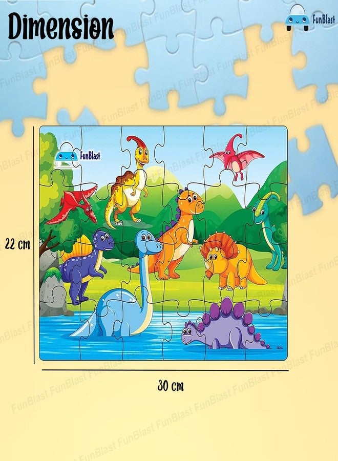 FunBlast Dinosaur Jigsaw Puzzle for Kids Jigsaw Puzzle for Kids of Age 3-5 Years – 24 Pcs (Multicolor, Size 30X22 cm) - Image 2