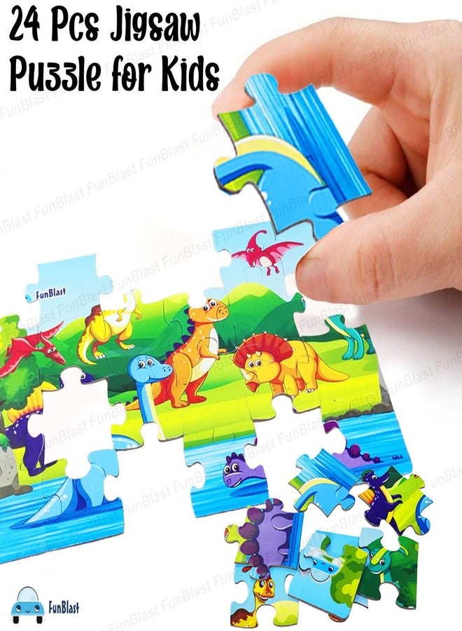 FunBlast Dinosaur Jigsaw Puzzle for Kids Jigsaw Puzzle for Kids of Age 3-5 Years – 24 Pcs (Multicolor, Size 30X22 cm) - Image 3