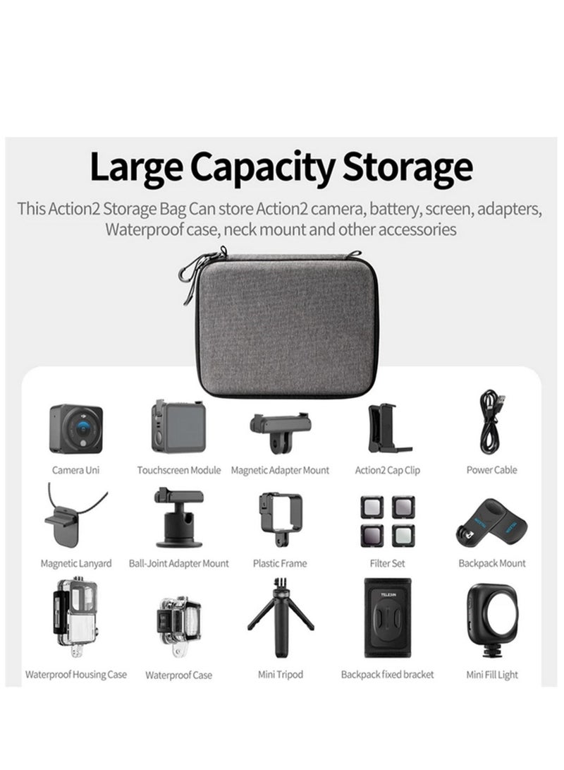 Camera Carrying Case Compatible with DJI Osmo Action 2 Travel Storage Box Handbag Carrying Bag  - Image 3