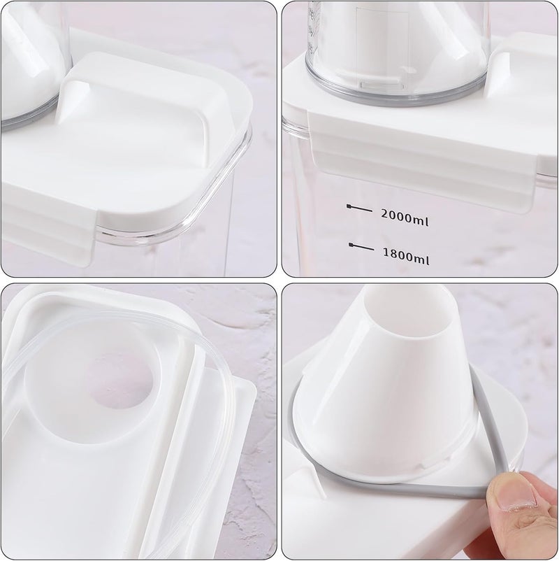 Ponpong 3 Packs Plastic Liquid Laundry Detergent Dispenser, 78 Oz Laundry Detergent Dispenser for Fabric Softener, Bleach, Powder, Beads - Image 3