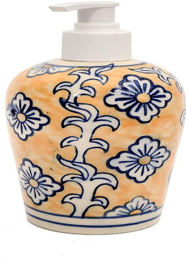 Skywalk Hand Painted Ceramic Liquid Soap Dispenser for Bathroom and Kitchen 250 Ml SWKA-1211