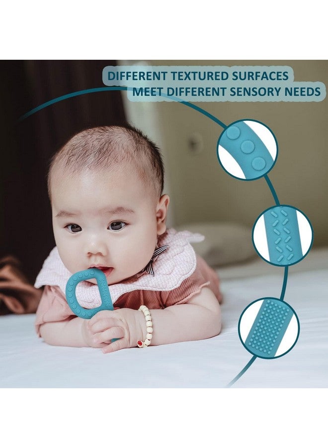 Flyaway Sensory Chew Toys For Autistic Children 4 Pack, P Shape Sensory Toys For Toddlers 1-3 Chew Necklaces For Kids Adults With Adhd Spd, Silicone Teething Toys For Baby Oral Motor Stimulation  - Image 2