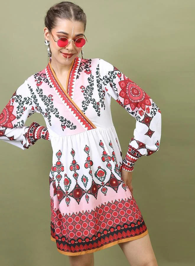 Vishudh Printed Empire Waist Dress