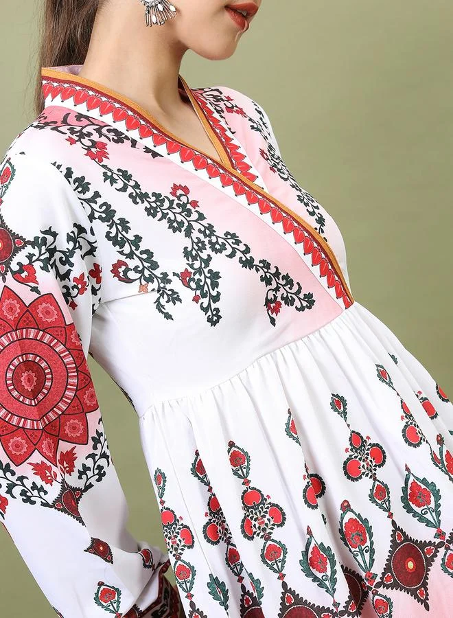 Vishudh Printed Empire Waist Dress
